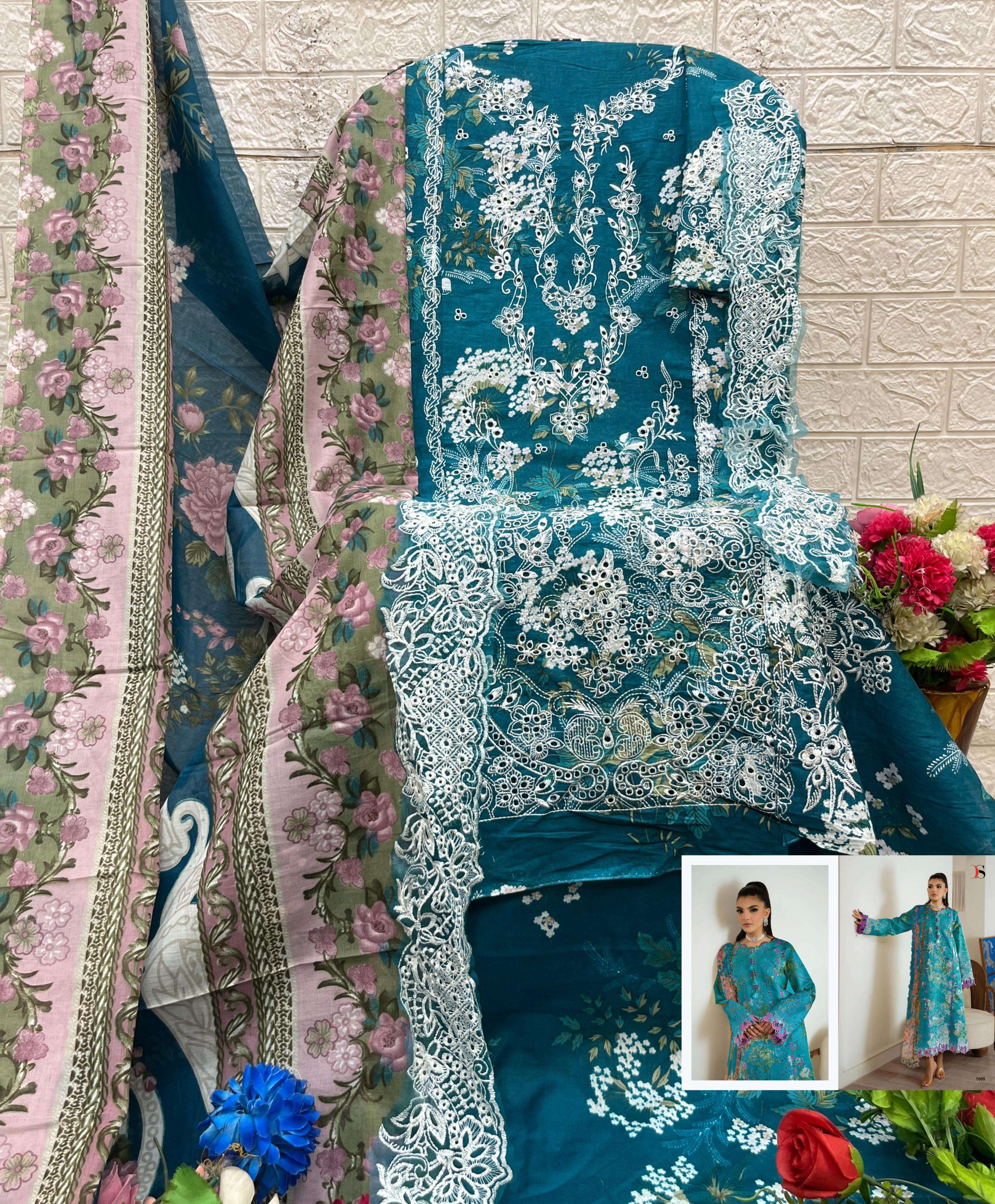 DEEPSY SUITS JADE PREMIUM COTTON EMBROIDERY DESIGNER PAKISTANI SUIT