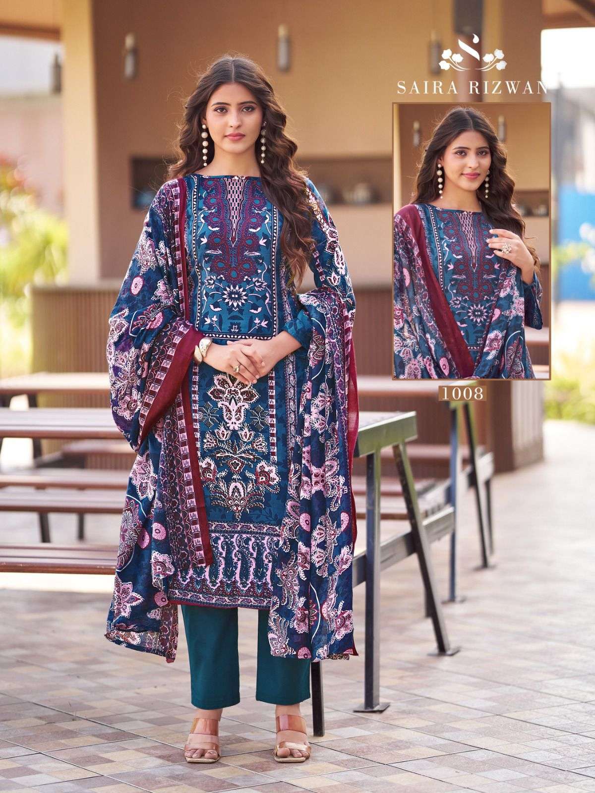 FALAK INTERNATIONAL SAIRA RIZWAN VOL 1 COTTON DIGITAL KARACHI PRINTS DRESS 
