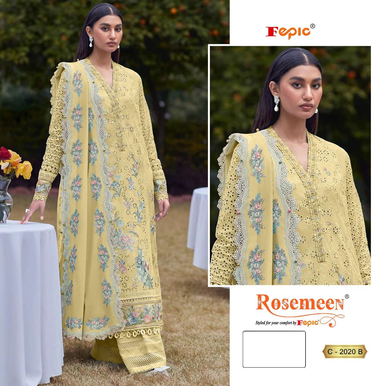 FEPIC ROSEMEEN C 2020 COTTON BEAUTIFUL EMBROIDERED PAKISTANI SUIT