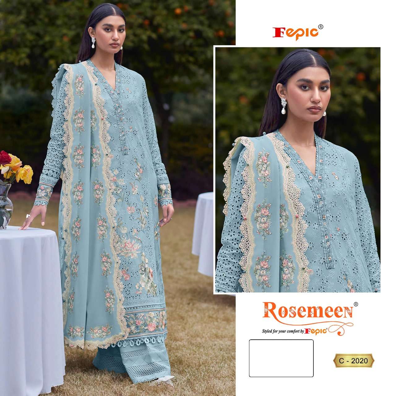 FEPIC ROSEMEEN C 2020 COTTON BEAUTIFUL EMBROIDERED PAKISTANI SUIT