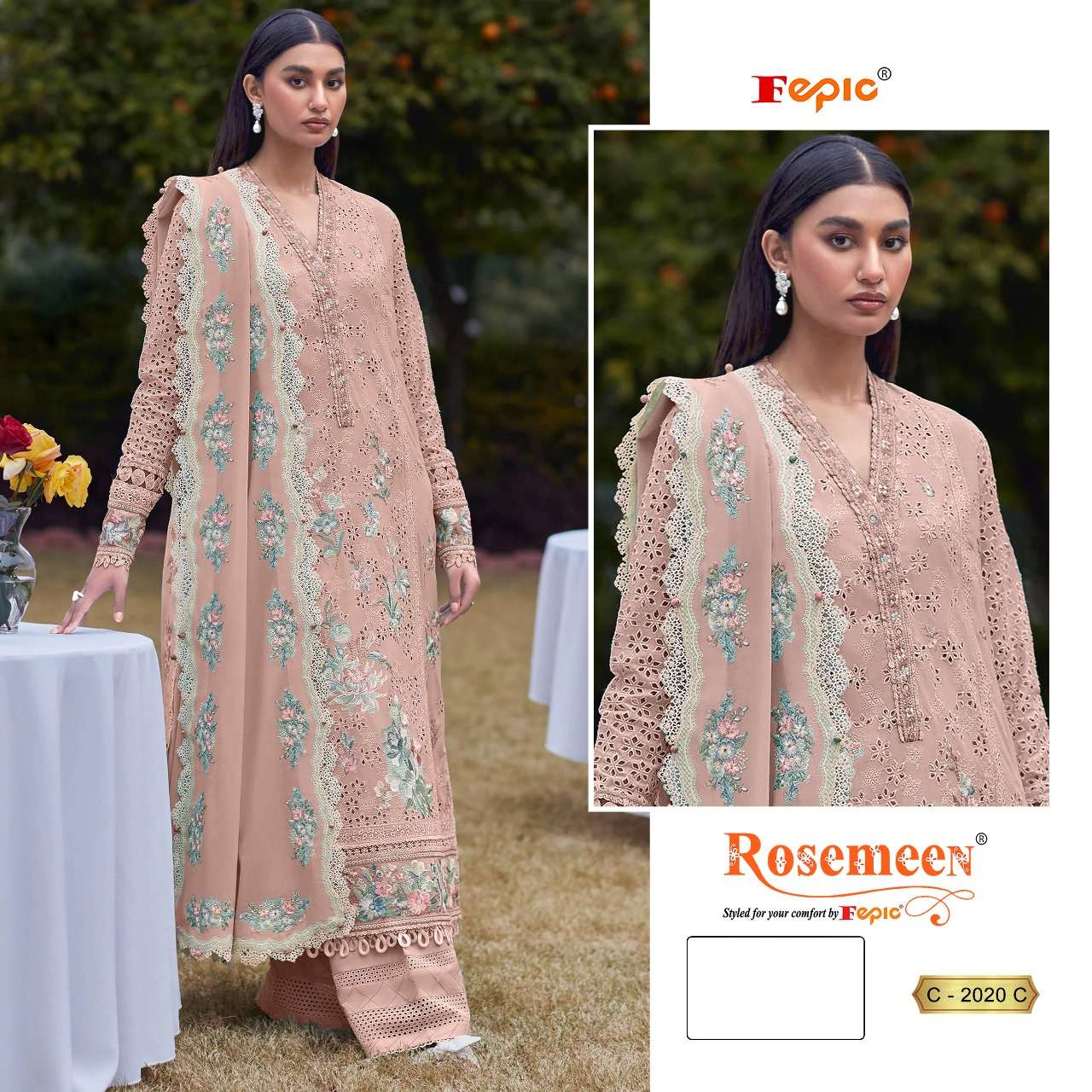 FEPIC ROSEMEEN C 2020 COTTON BEAUTIFUL EMBROIDERED PAKISTANI SUIT