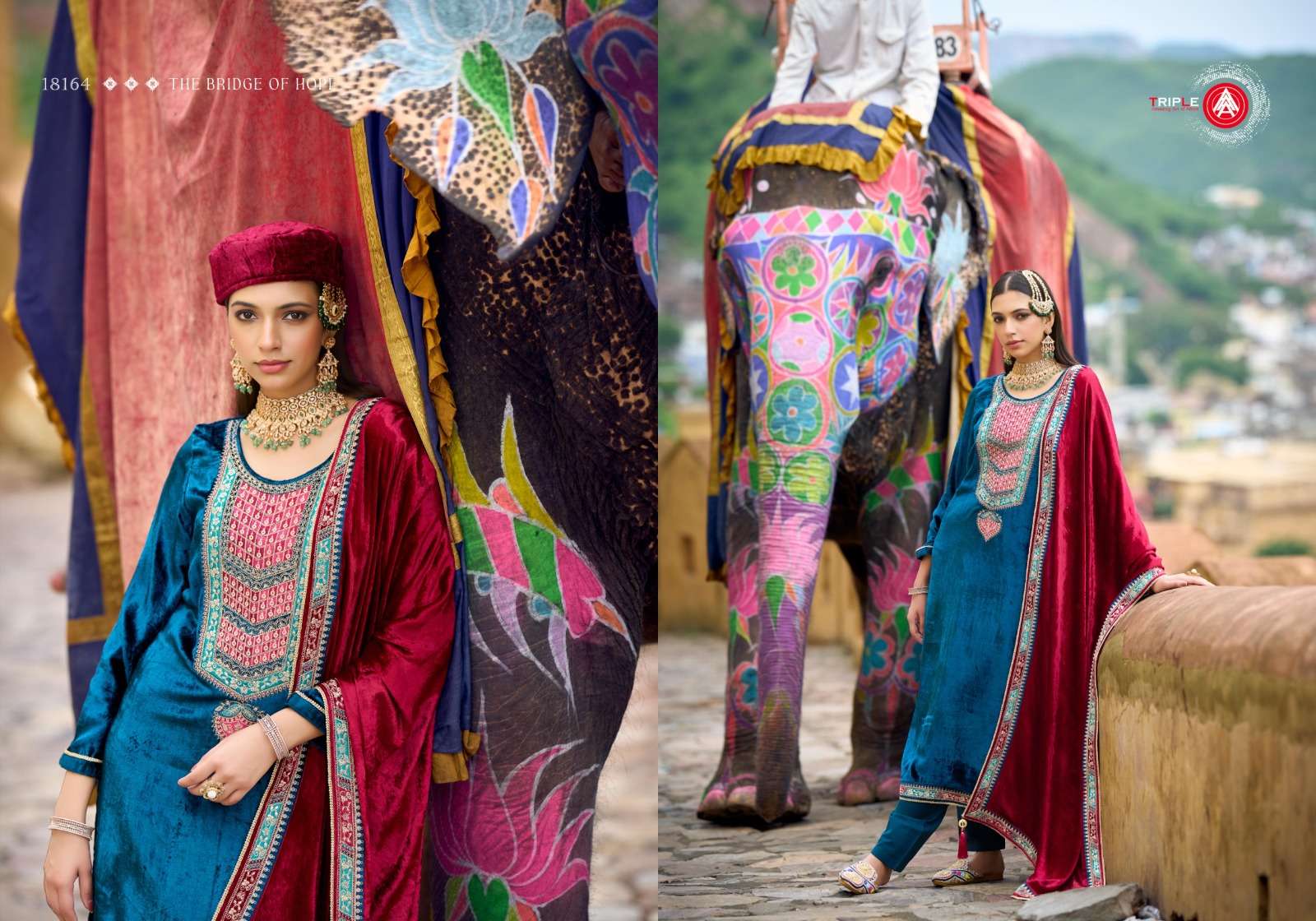 FOURDOTS ICONBLAST VELVET WITH HEAVY DESIGNER WORK SUIT