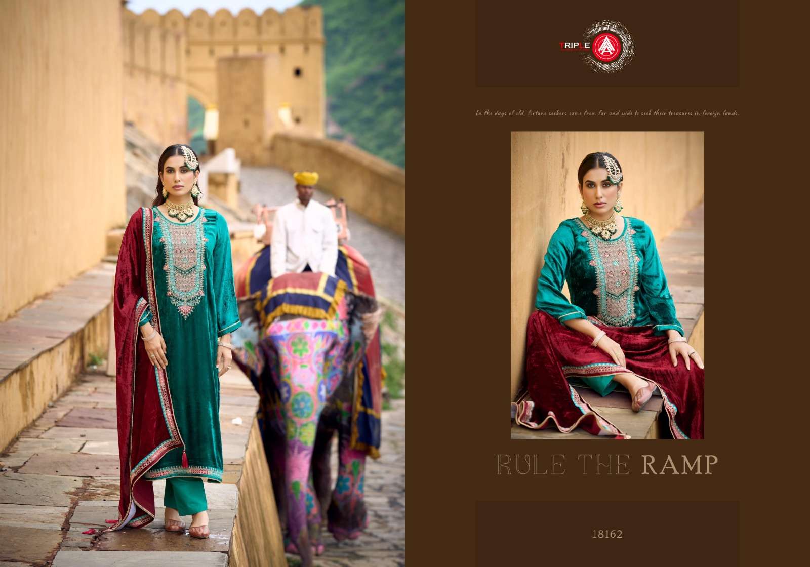 FOURDOTS ICONBLAST VELVET WITH HEAVY DESIGNER WORK SUIT