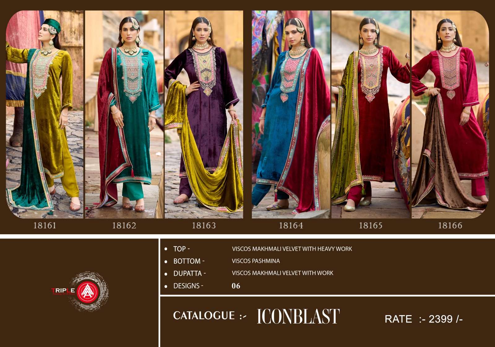 FOURDOTS ICONBLAST VELVET WITH HEAVY DESIGNER WORK SUIT