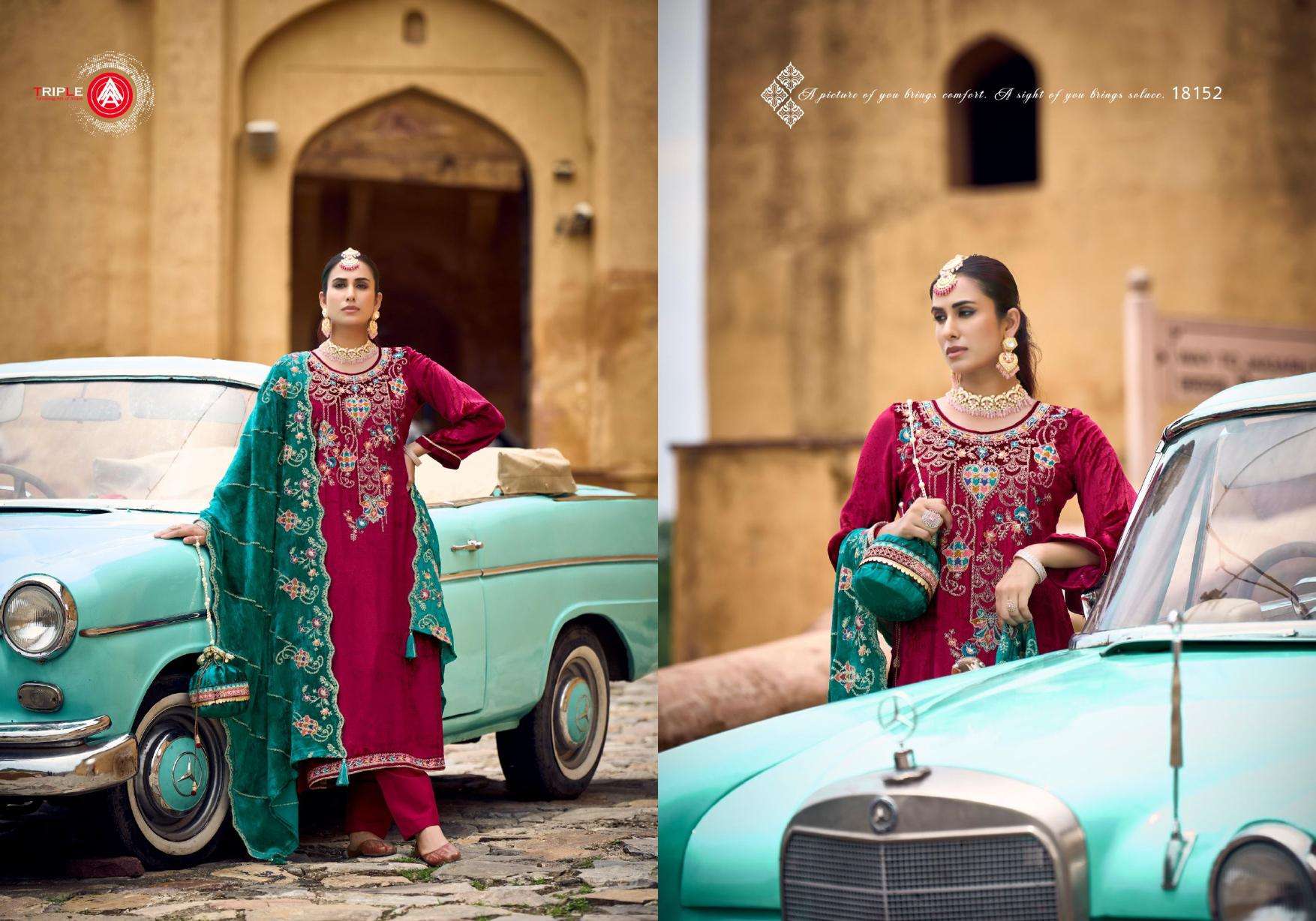FOURDOTS  VENESHIAA VOL 2 VELVET HEAVY EMBROIDEREY DESIGNER SUIT