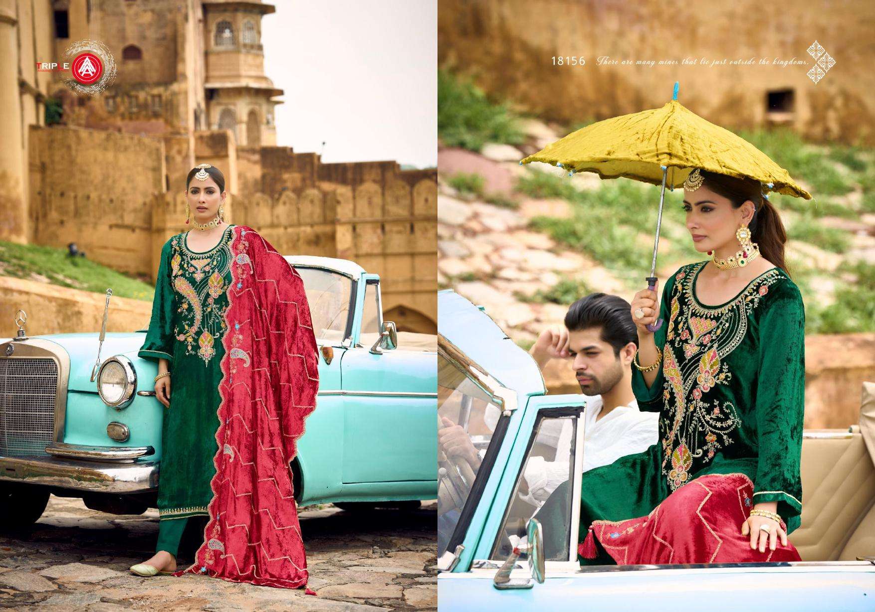FOURDOTS  VENESHIAA VOL 2 VELVET HEAVY EMBROIDEREY DESIGNER SUIT