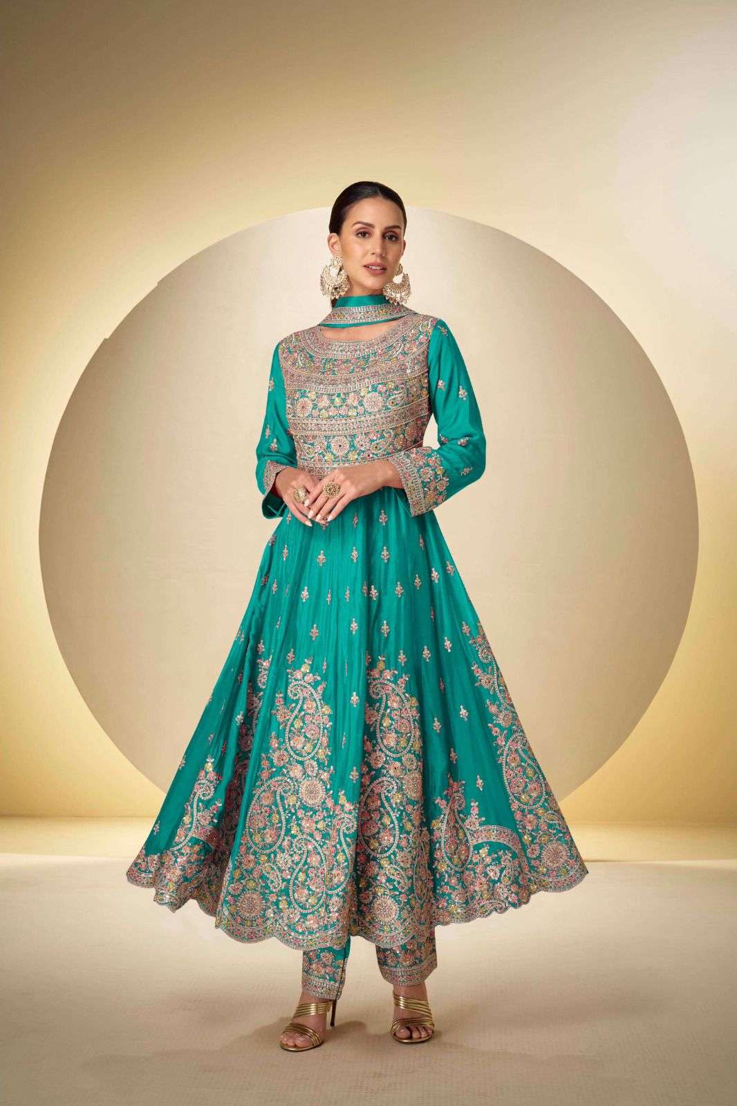 GULKAYRA DESIGNER RASBARI HEAVY EMBROIDERED DESIGNER PARTY WEAR SUIT