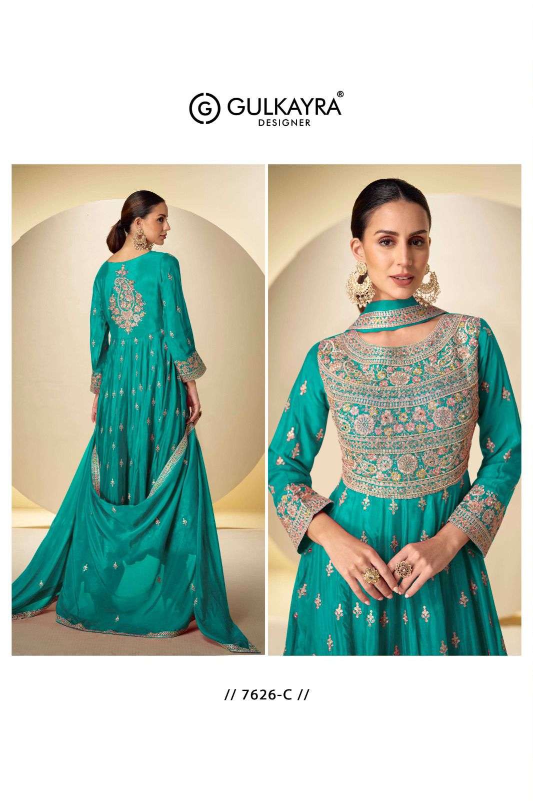 GULKAYRA DESIGNER RASBARI HEAVY EMBROIDERED DESIGNER PARTY WEAR SUIT