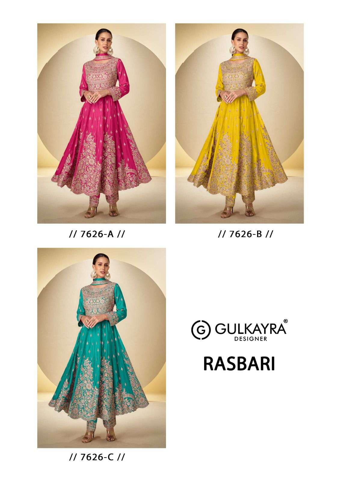 GULKAYRA DESIGNER RASBARI HEAVY EMBROIDERED DESIGNER PARTY WEAR SUIT