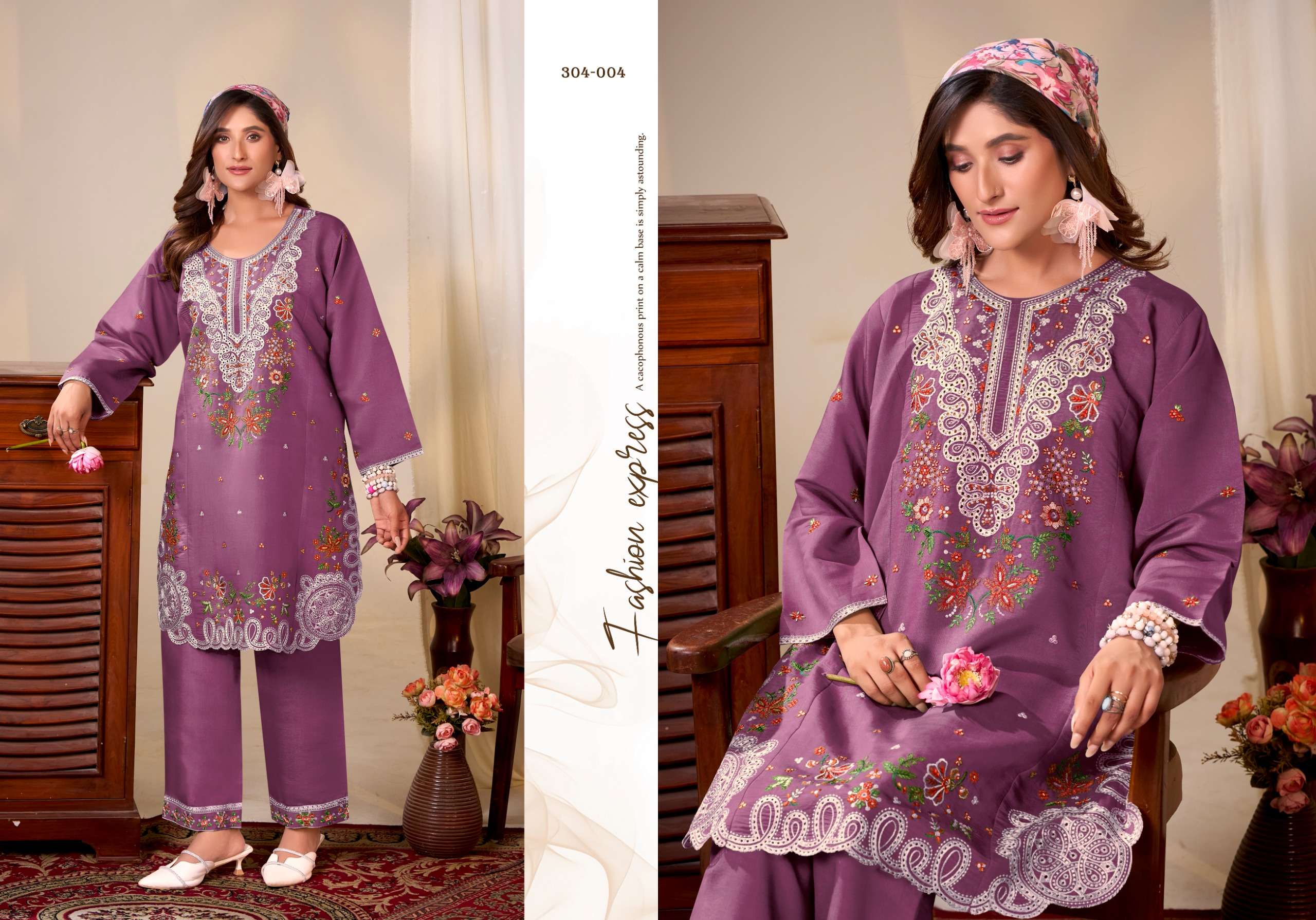 GULREZ MAYESHA SILK WITH KASHMIRI EMBROIDERY WORKS KURTI WITH BOTTOM PAIR 