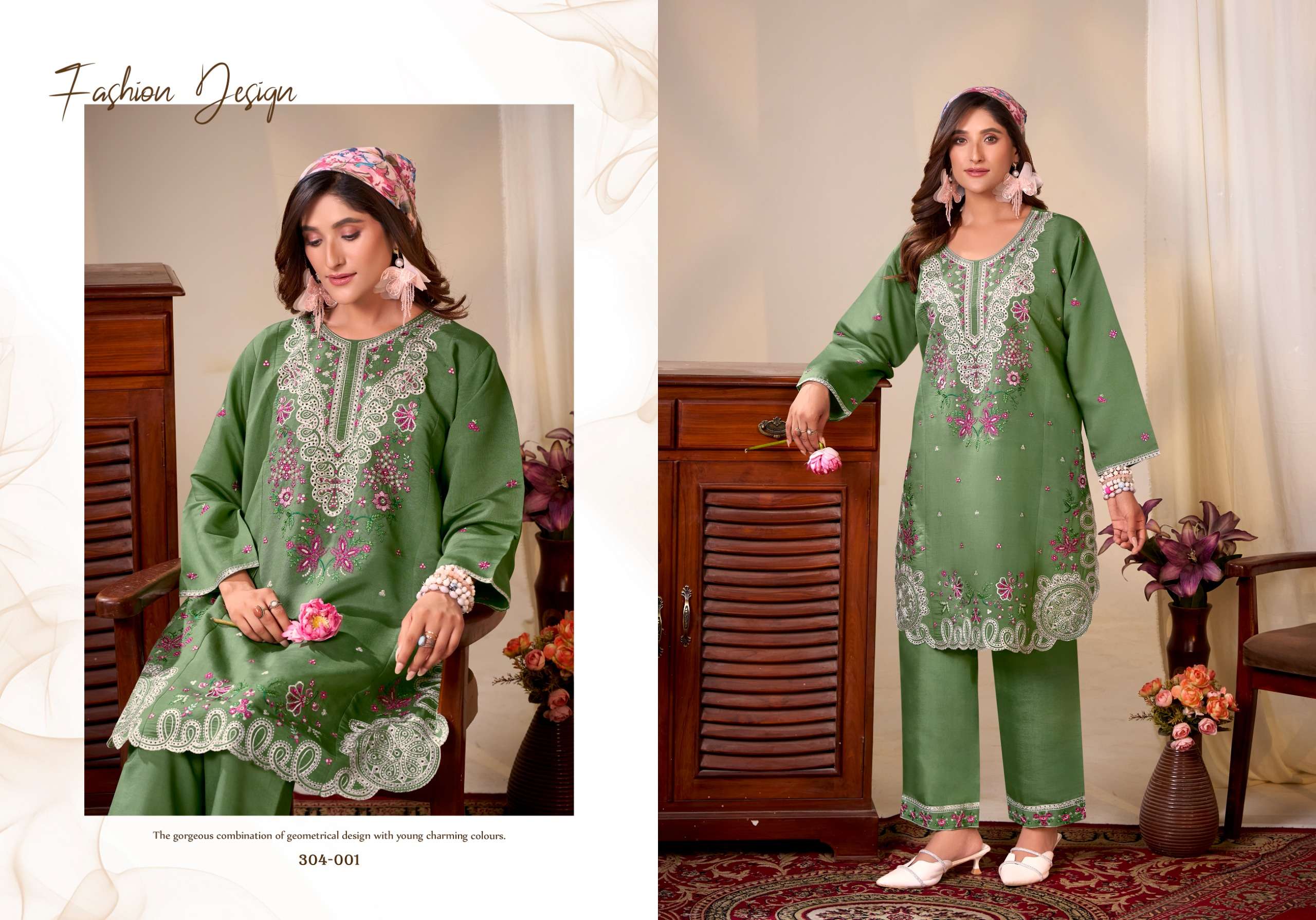 GULREZ MAYESHA SILK WITH KASHMIRI EMBROIDERY WORKS KURTI WITH BOTTOM PAIR 