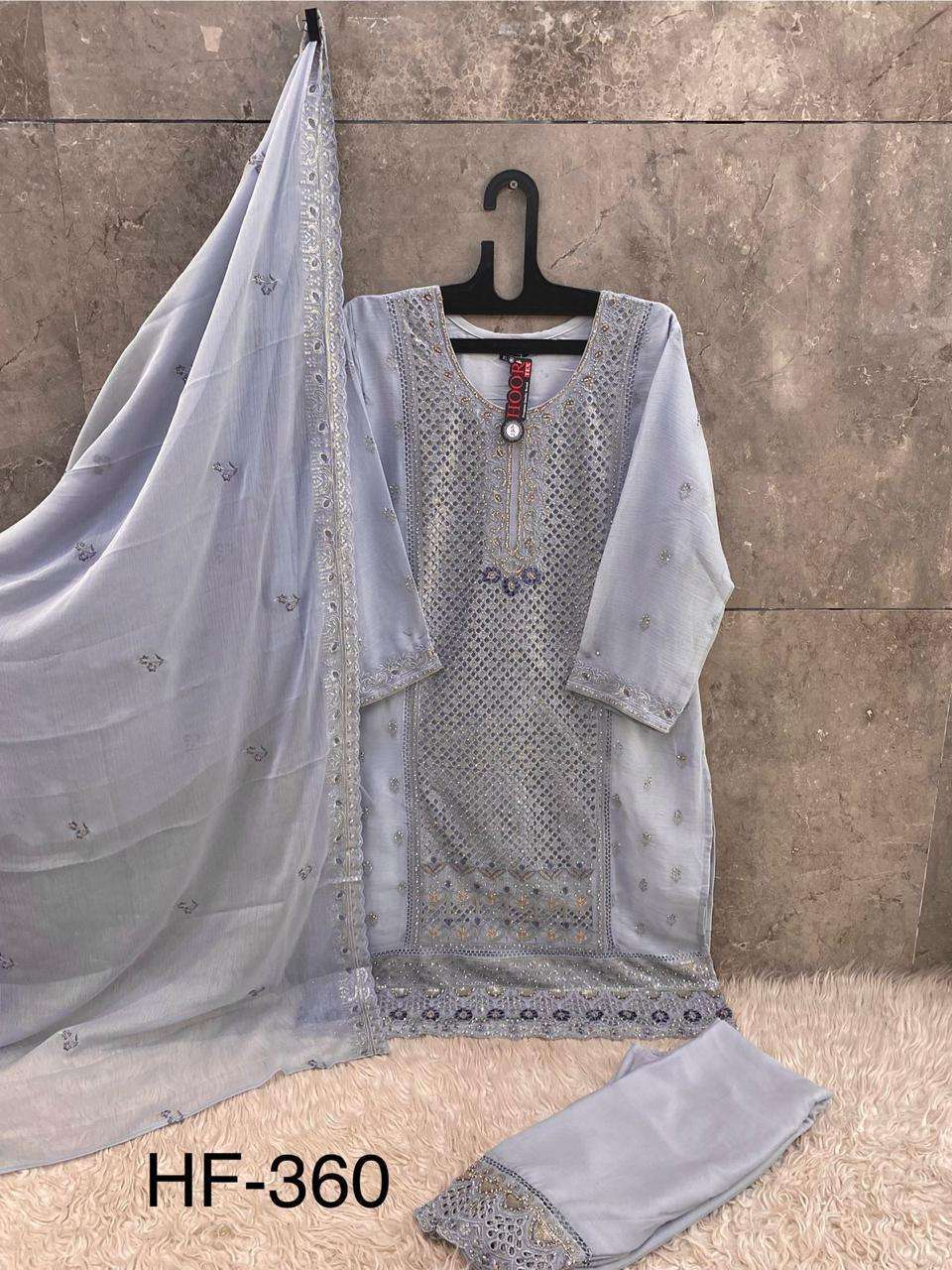 HOOR TEX DESIGN NO - 360 A-D HEAVY CHIFFON READYMADE PAKISTANI SUIT