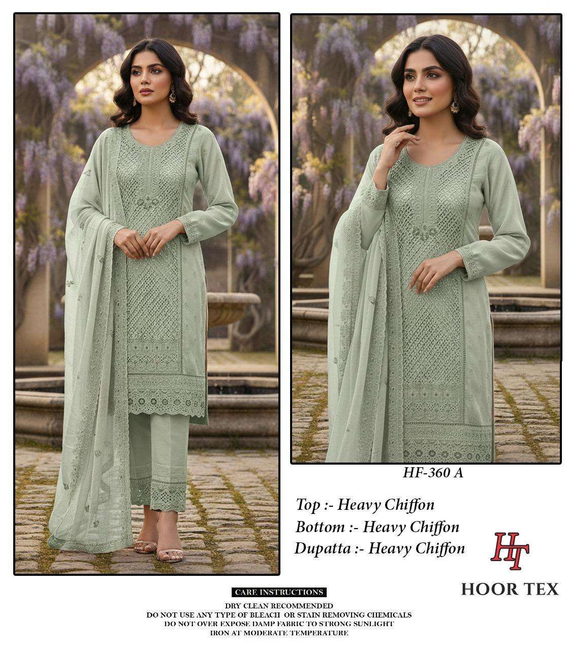 HOOR TEX DESIGN NO - 360 A-D HEAVY CHIFFON READYMADE PAKISTANI SUIT