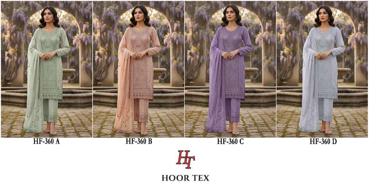 HOOR TEX DESIGN NO - 361 A-D HEAVY CHIFFON CRUSH READYMADE PAKISTANI SUIT 