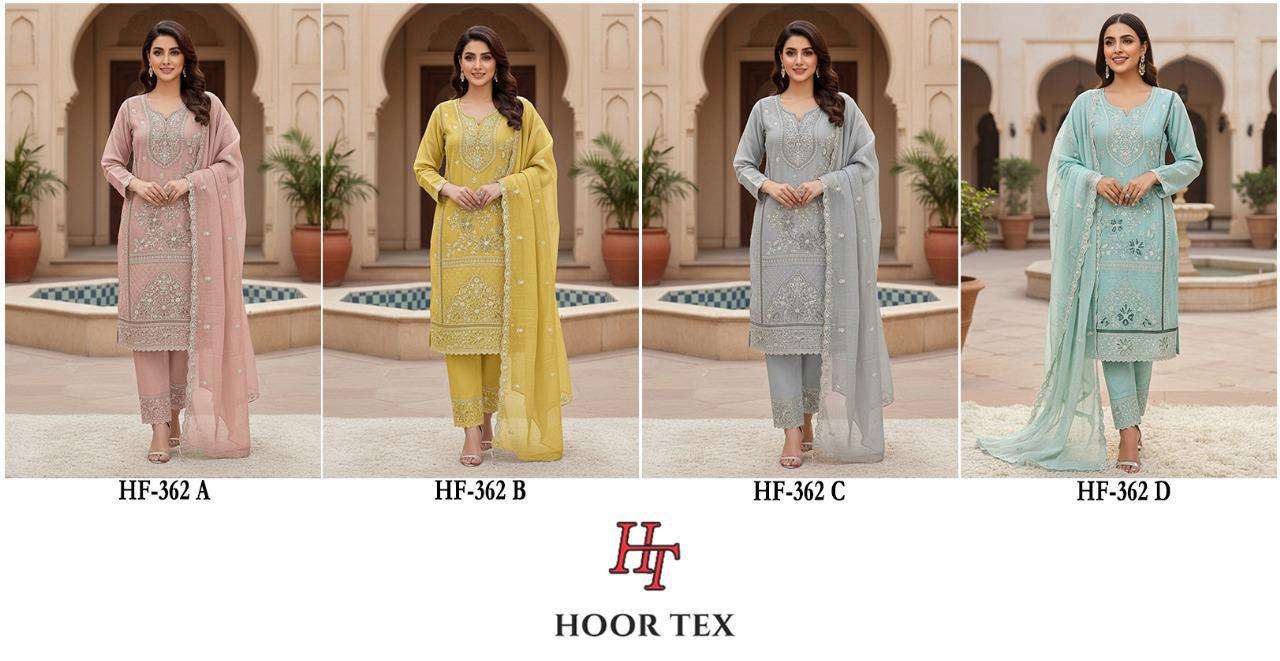 HOOR TEX DESIGN NO - 362 A-D HEAVY CHIFFON READYMADE PAKISTANI SUIT