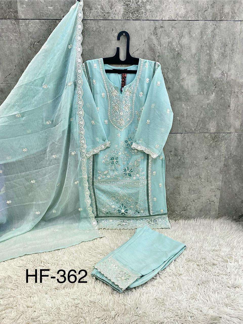 HOOR TEX DESIGN NO - 362 A-D HEAVY CHIFFON READYMADE PAKISTANI SUIT