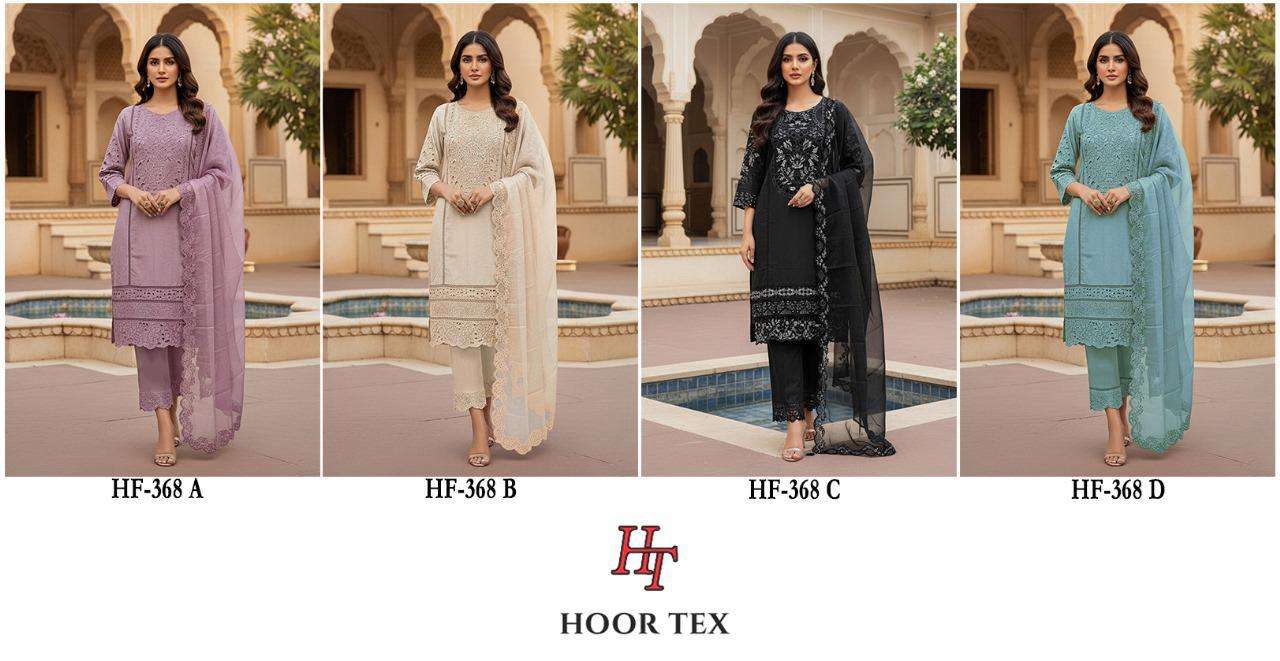HOOR TEX DESIGN NO - 368 A-D CRISTAL VISCOSE READYMADE PAKISTANI SUIT