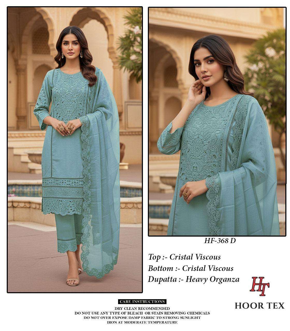 HOOR TEX DESIGN NO - 368 A-D CRISTAL VISCOSE READYMADE PAKISTANI SUIT