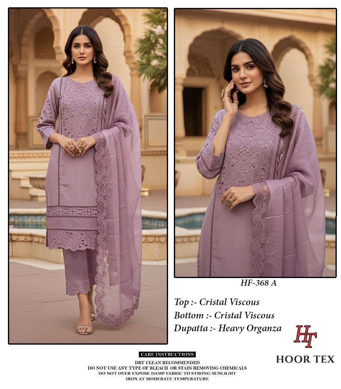 HOOR TEX DESIGN NO - 368 A-D CRISTAL VISCOSE READYMADE PAKISTANI SUIT
