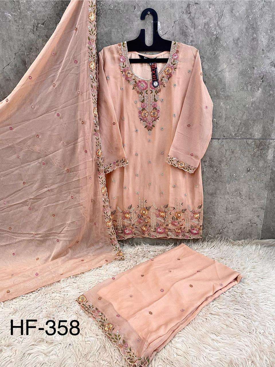 HOOR TEX HF 358 HEAVY EMBROIDERED DESIGNER READY MADE PAKISTANI SUIT