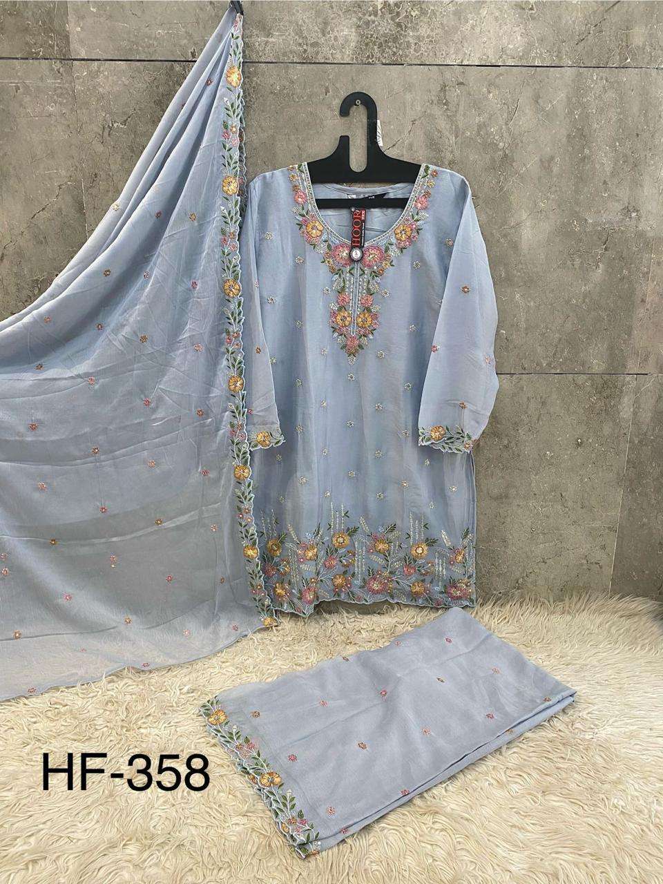 HOOR TEX HF 358 HEAVY EMBROIDERED DESIGNER READY MADE PAKISTANI SUIT