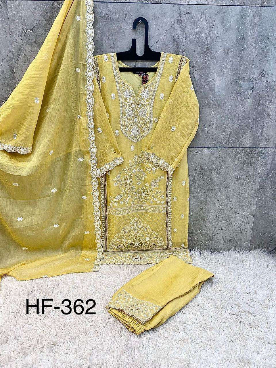 HOOR TEX HF 362 HEAVY BEAUTIFUL EMBROIDERY DESIGNER READY MADE PAKISTANI SUIT