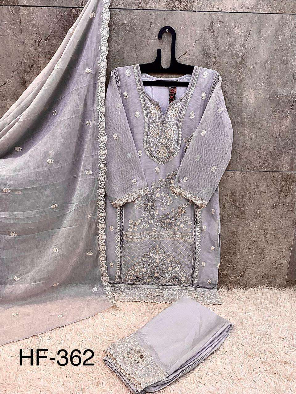 HOOR TEX HF 362 HEAVY BEAUTIFUL EMBROIDERY DESIGNER READY MADE PAKISTANI SUIT