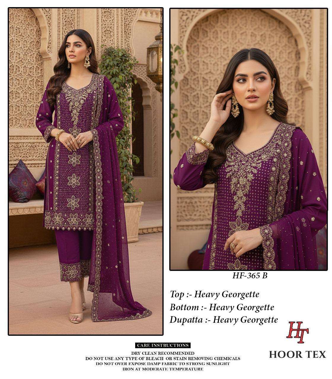 HOOR TEX HF 365 GEORGETTE HEAVY EMBROIDERED DESIGNER READY MADE PAKISTANI SUIT
