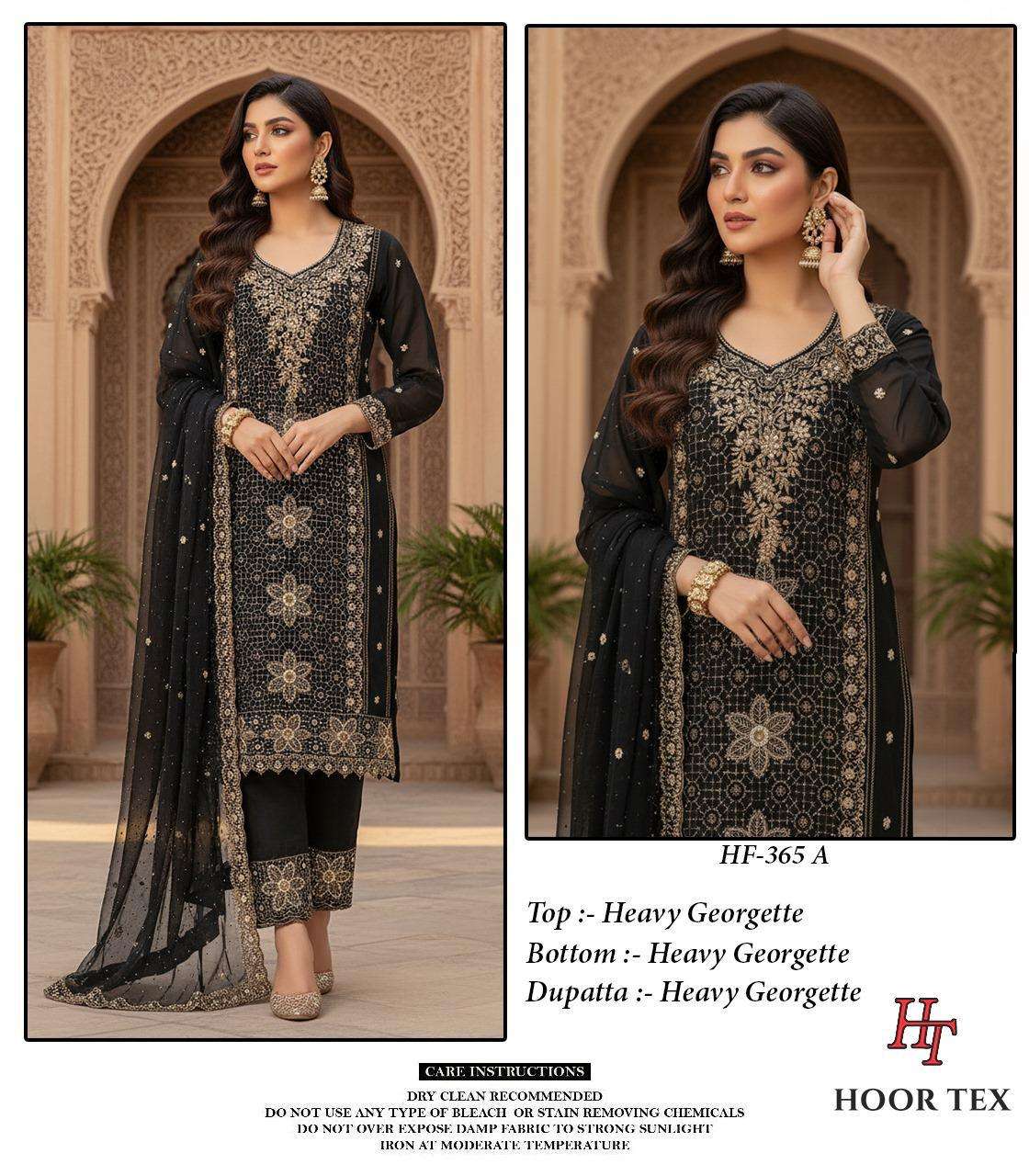HOOR TEX HF 365 GEORGETTE HEAVY EMBROIDERED DESIGNER READY MADE PAKISTANI SUIT