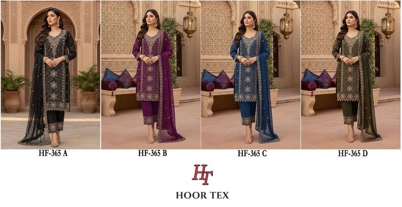 HOOR TEX HF 365 GEORGETTE HEAVY EMBROIDERED DESIGNER READY MADE PAKISTANI SUIT