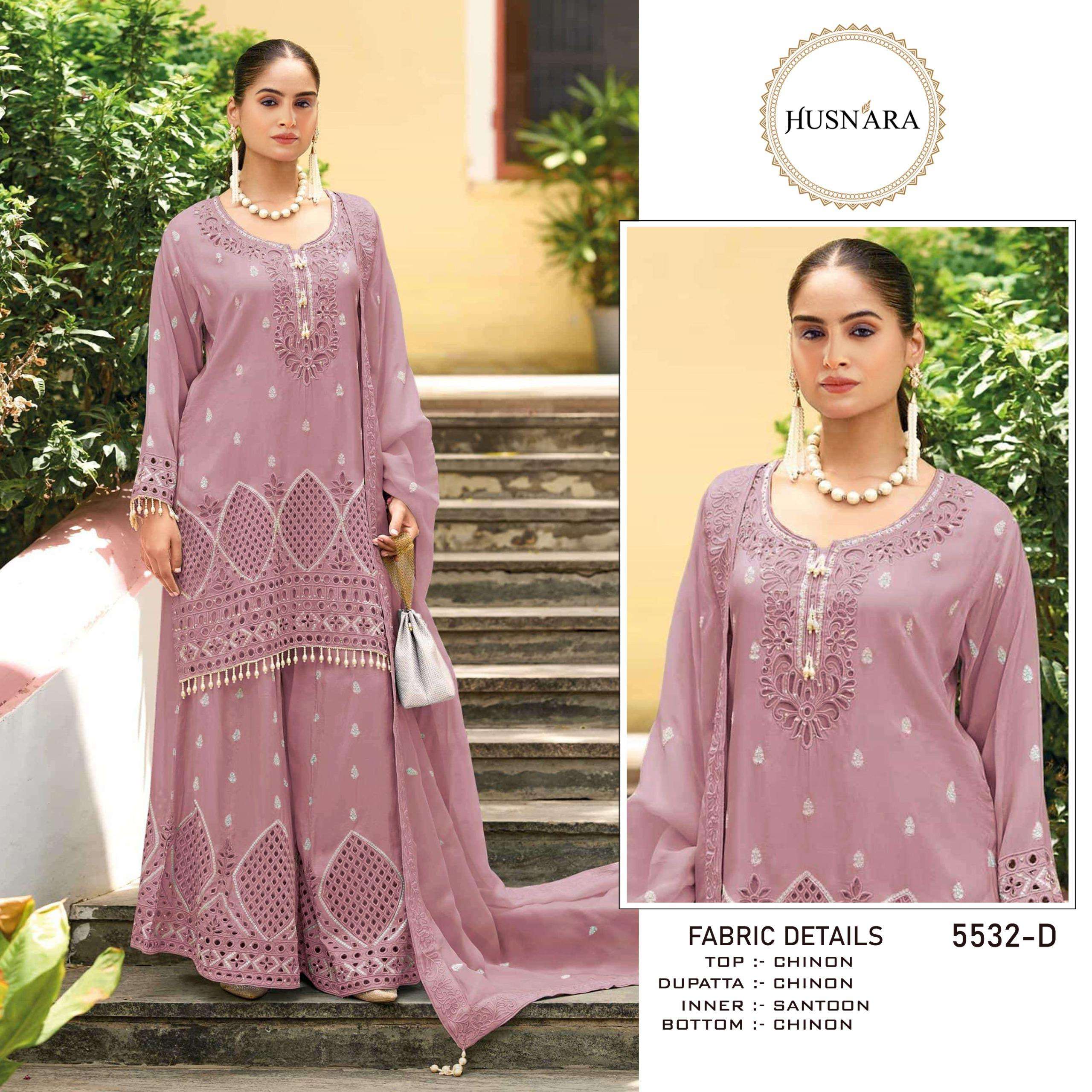 HUSNARA D NO 5532 HEAVY EMBROIDERY DESIGNER READY MADE PAKISTANI SUIT