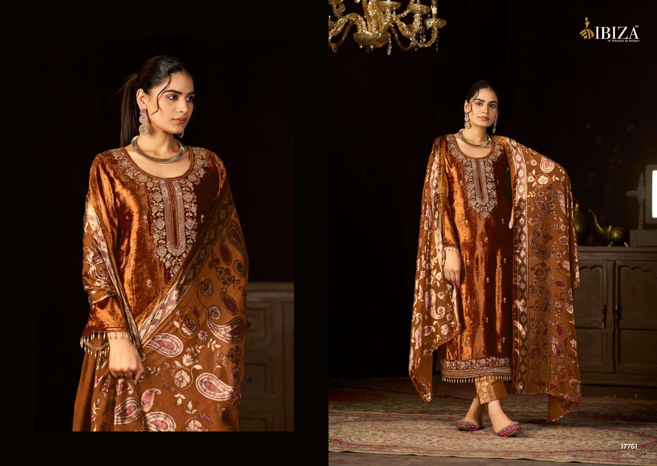IBIZA RANG E TYAUHAAR VELVET HEAVY EMBROIDEREY DESIGNER SUIT