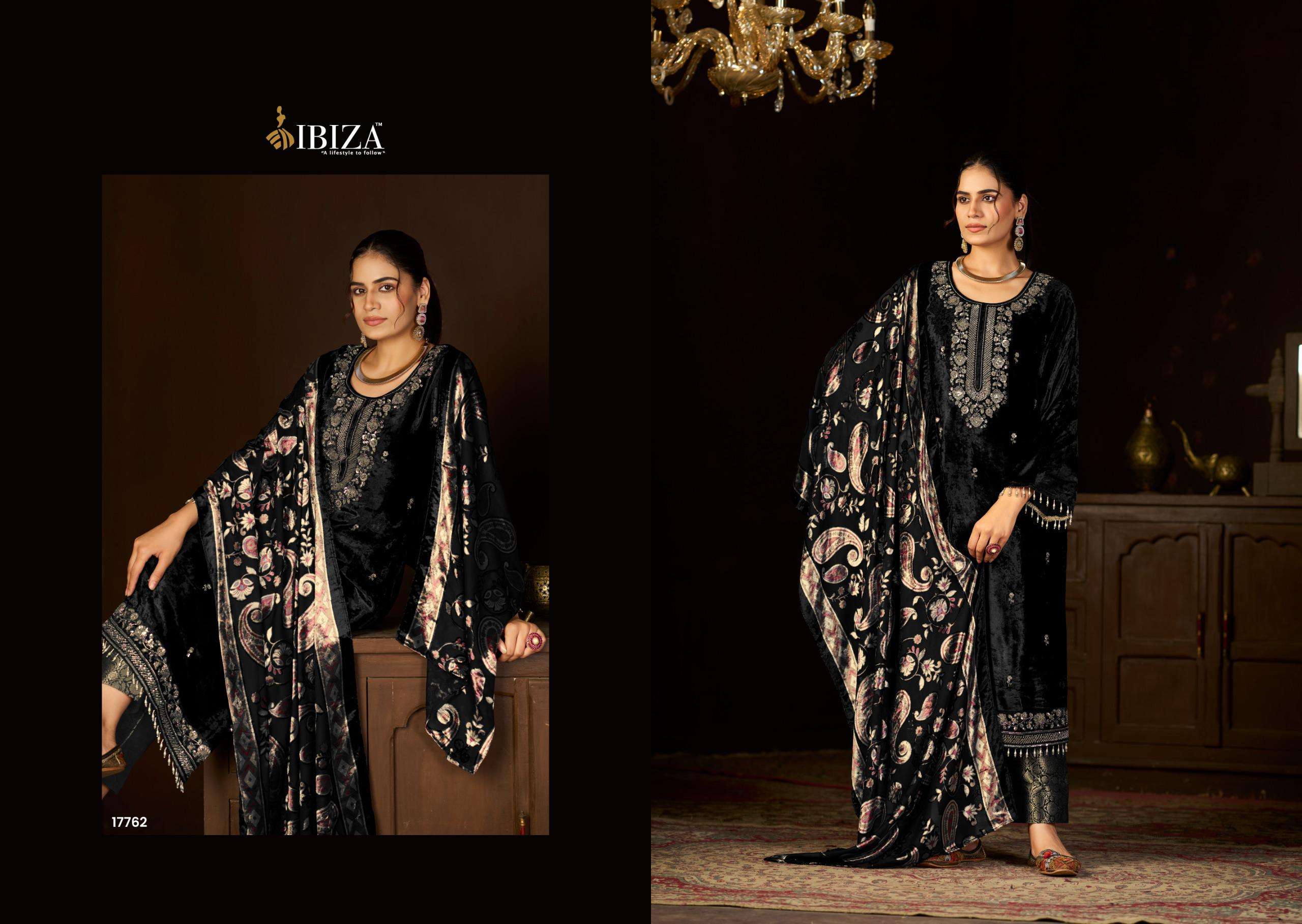 IBIZA RANG E TYAUHAAR VELVET HEAVY EMBROIDEREY DESIGNER SUIT