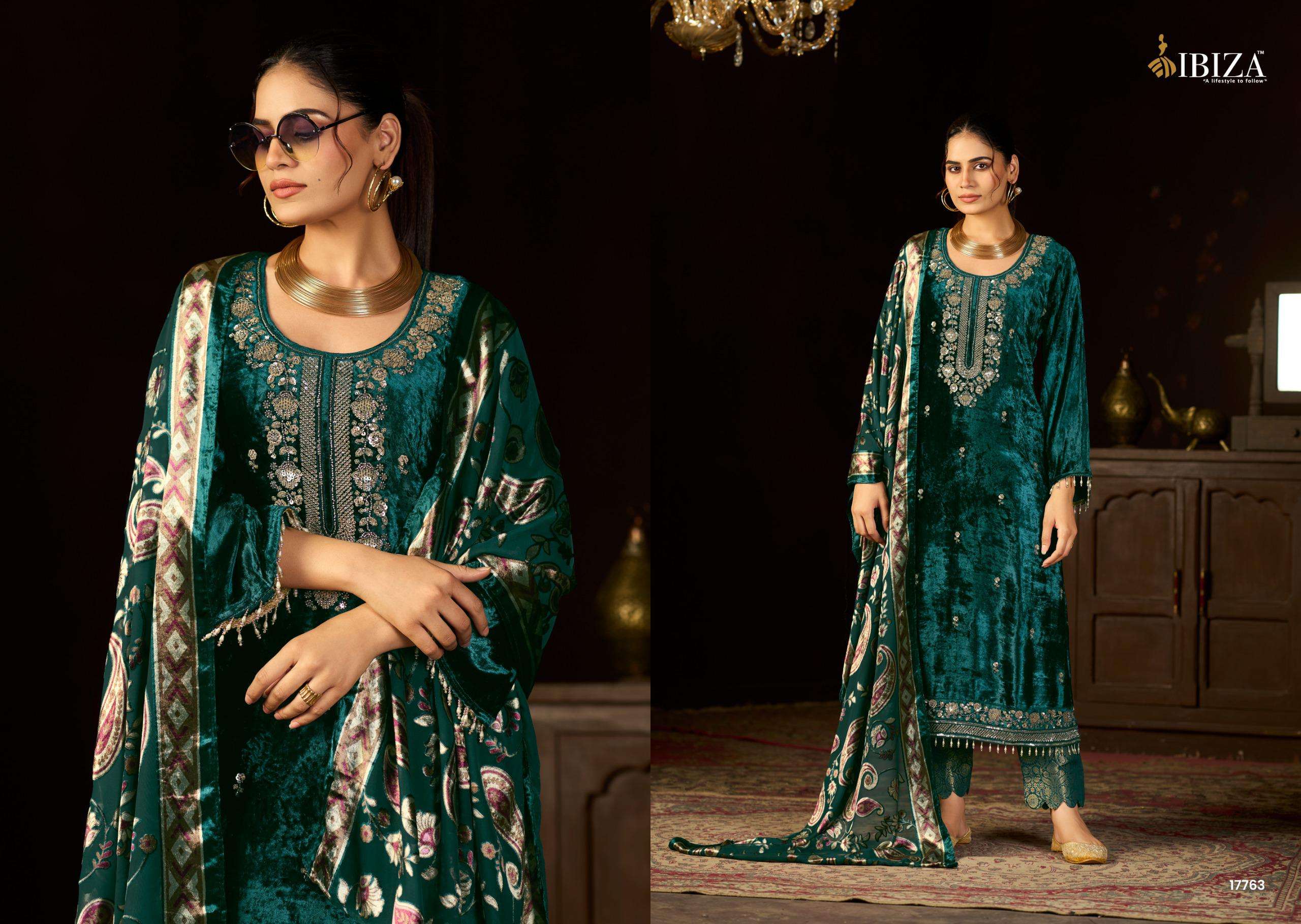 IBIZA RANG E TYAUHAAR VELVET HEAVY EMBROIDEREY DESIGNER SUIT