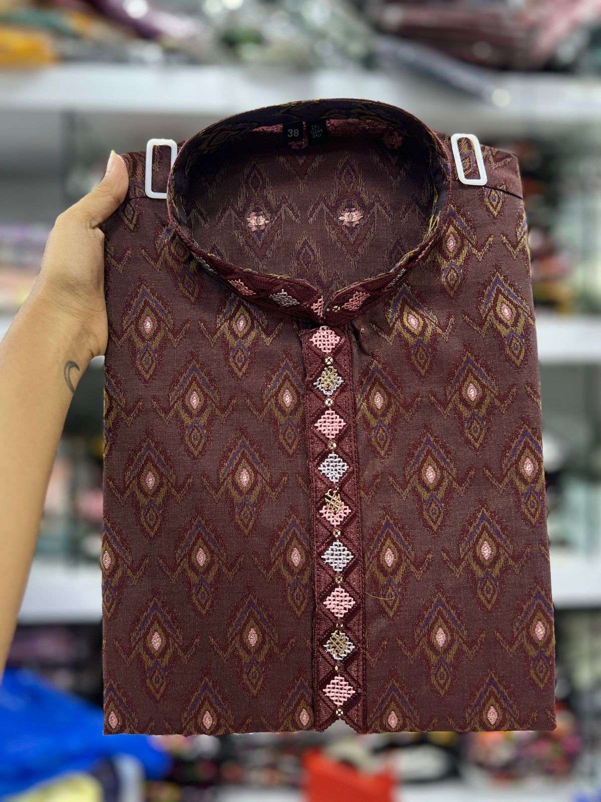 INLI UTSAV 6.0 SILK JACQUARD ETHNIC WEAR MENS KURTA WITH PYJAMA PAIR 