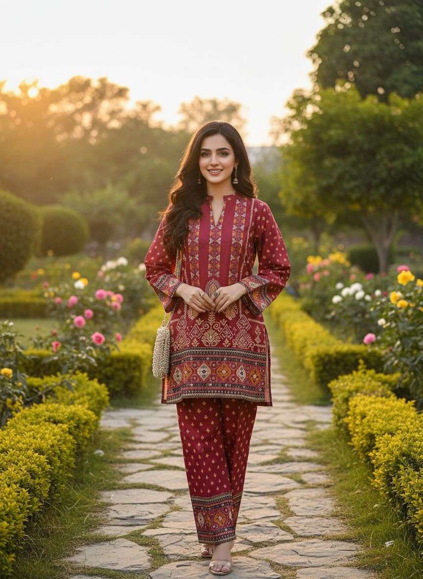 INLI VELORA VOGUE LINEN DIGITAL PRINT TURKISH STYLE CO-ORD SET