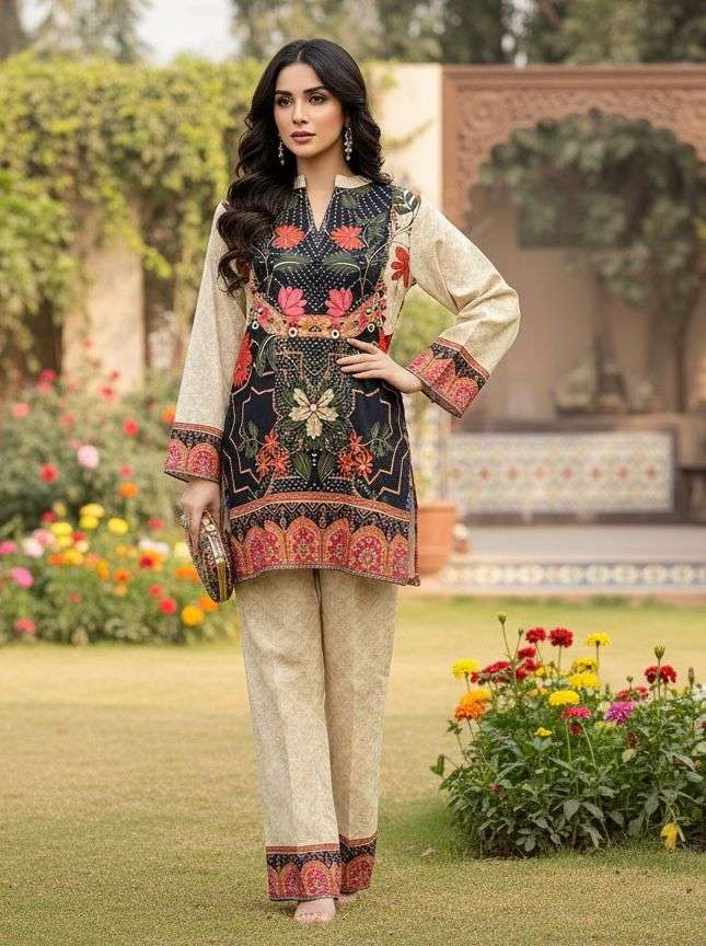 INLI VELORA VOGUE LINEN DIGITAL PRINT TURKISH STYLE CO-ORD SET