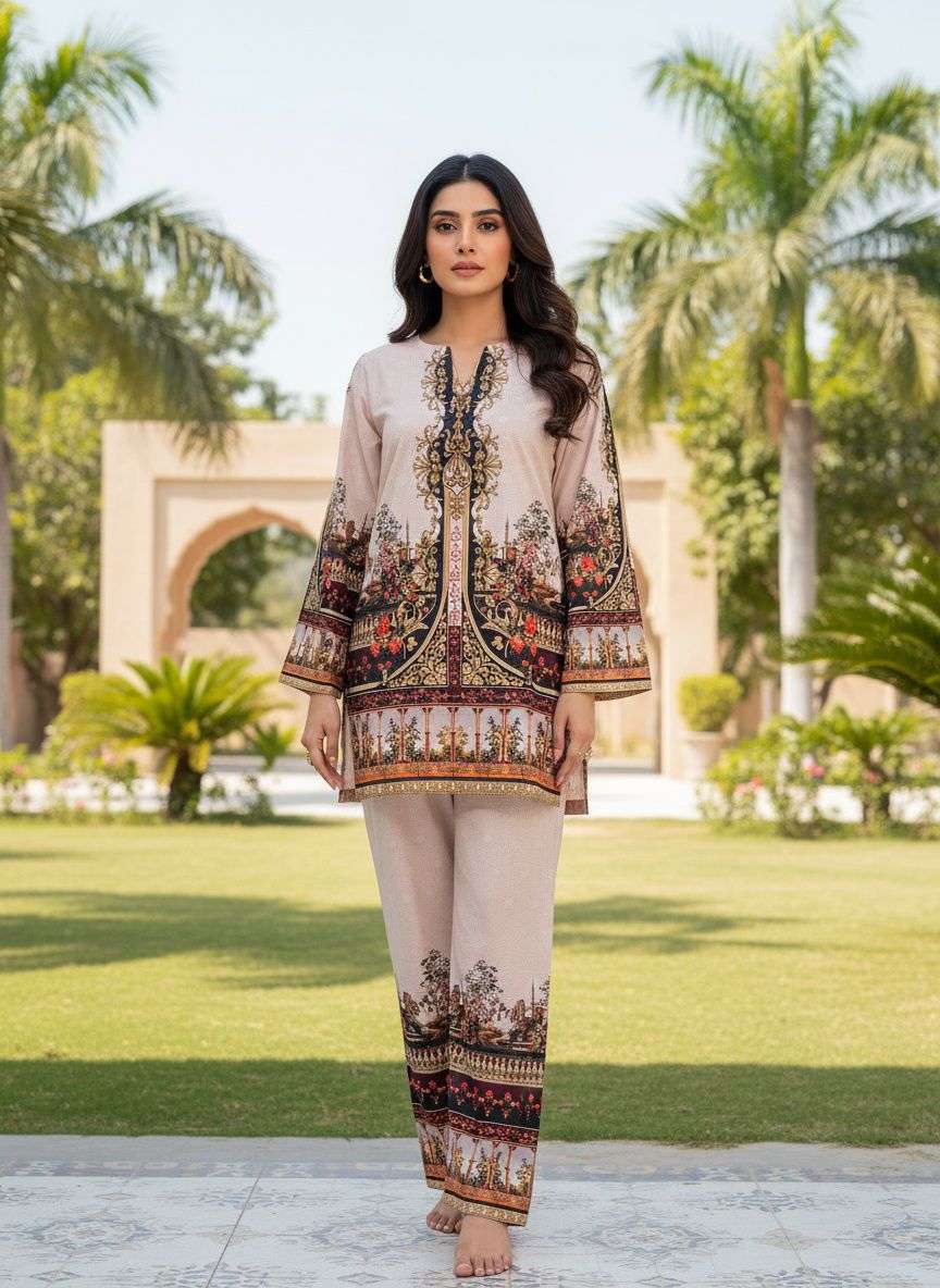 INLI VELORA VOGUE LINEN DIGITAL PRINT TURKISH STYLE CO-ORD SET