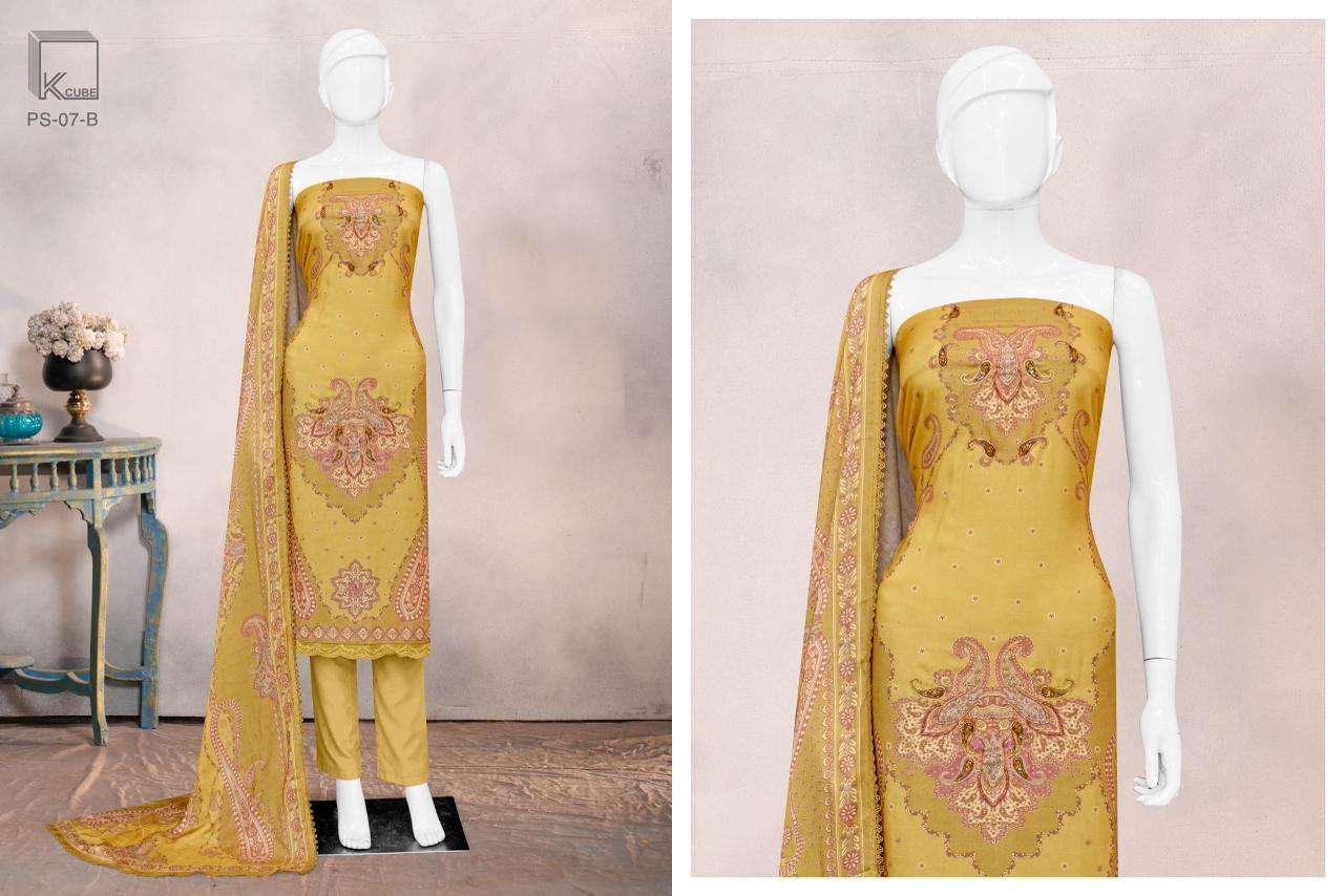 K CUBE GHAZAL PASHMINA DIGITAL PRINT WITH HAND WORK SUIT