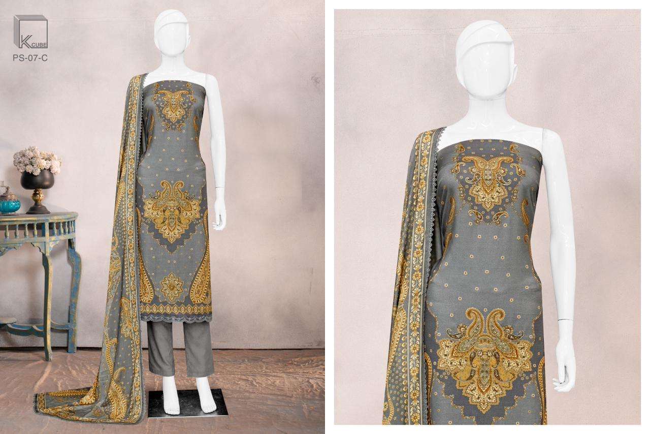 K CUBE GHAZAL PASHMINA DIGITAL PRINT WITH HAND WORK SUIT
