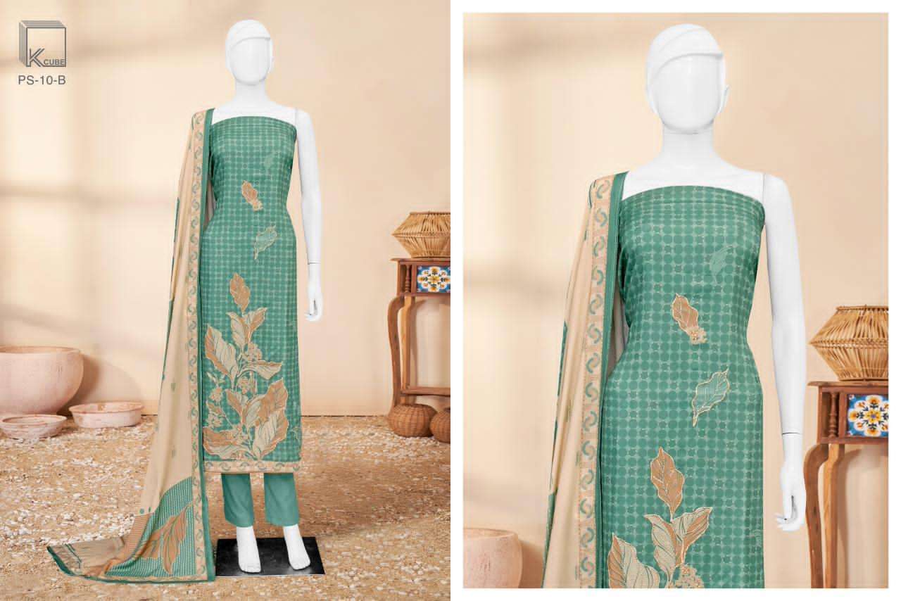 K CUBE KAYNAT PASHMINA DIGITAL PRINTS WITH FANCY WORK SUIT