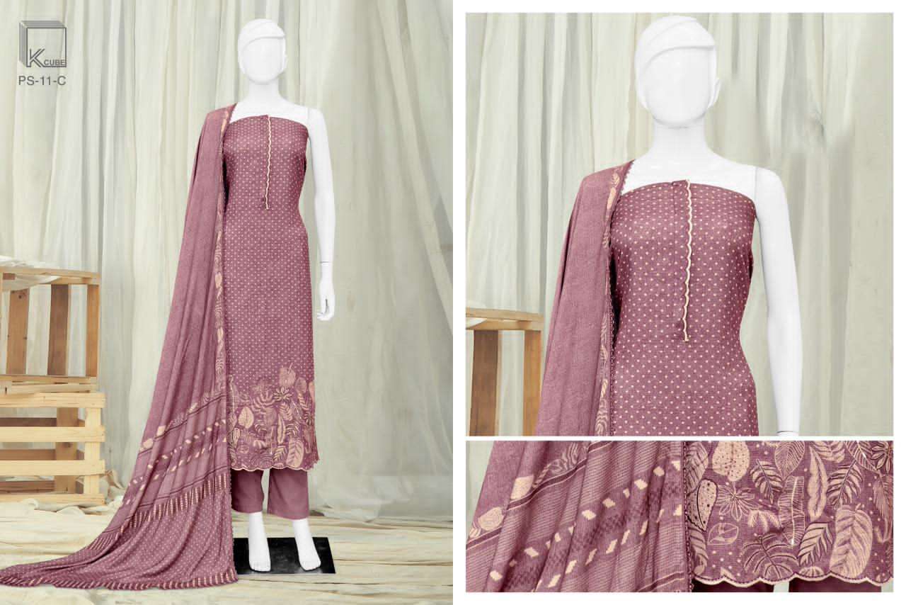 K CUBE PARADISE PASHMINA DIGITAL PRINT WITH FANCY EMBROIDERY SUIT 