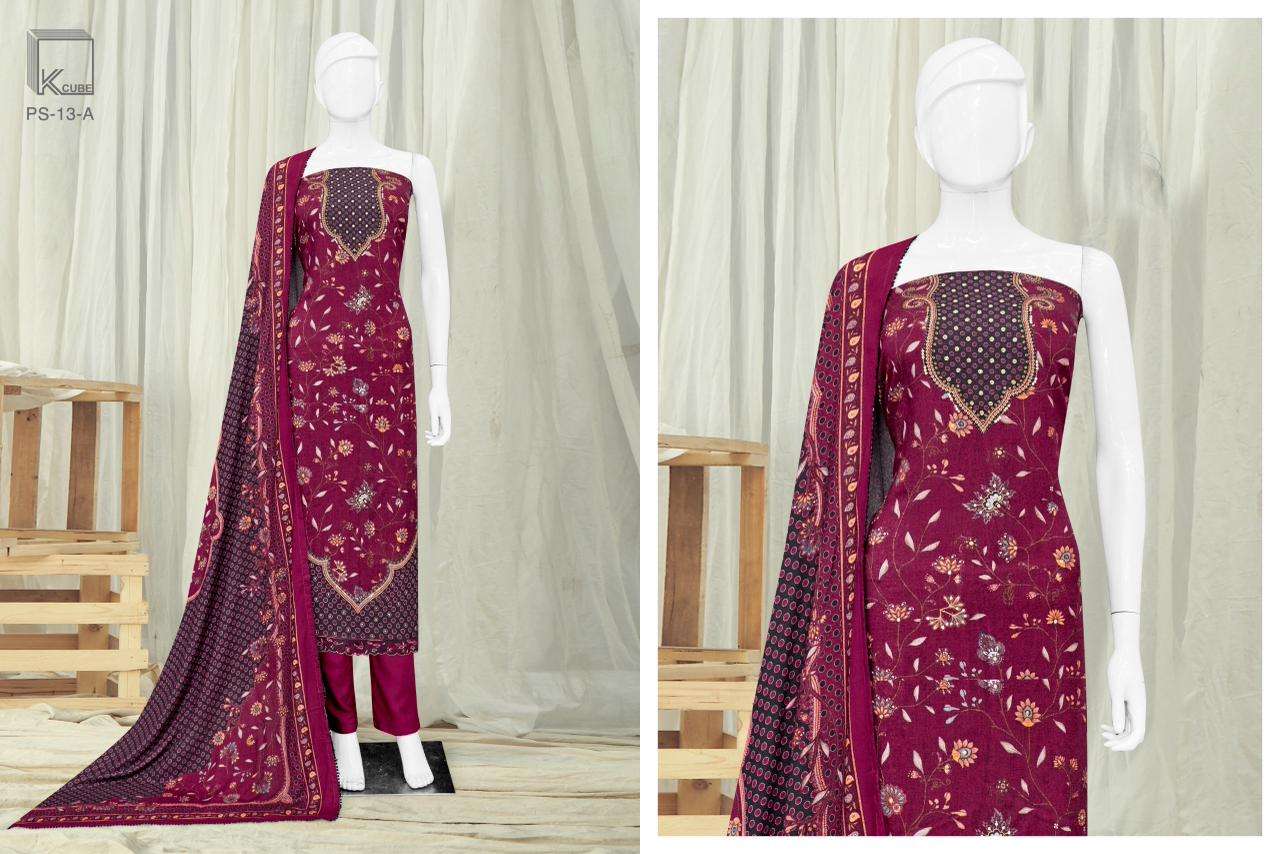 K CUBE TITTLI PASHMINA DIGITAL PRINT WITH HAND WORK SUIT