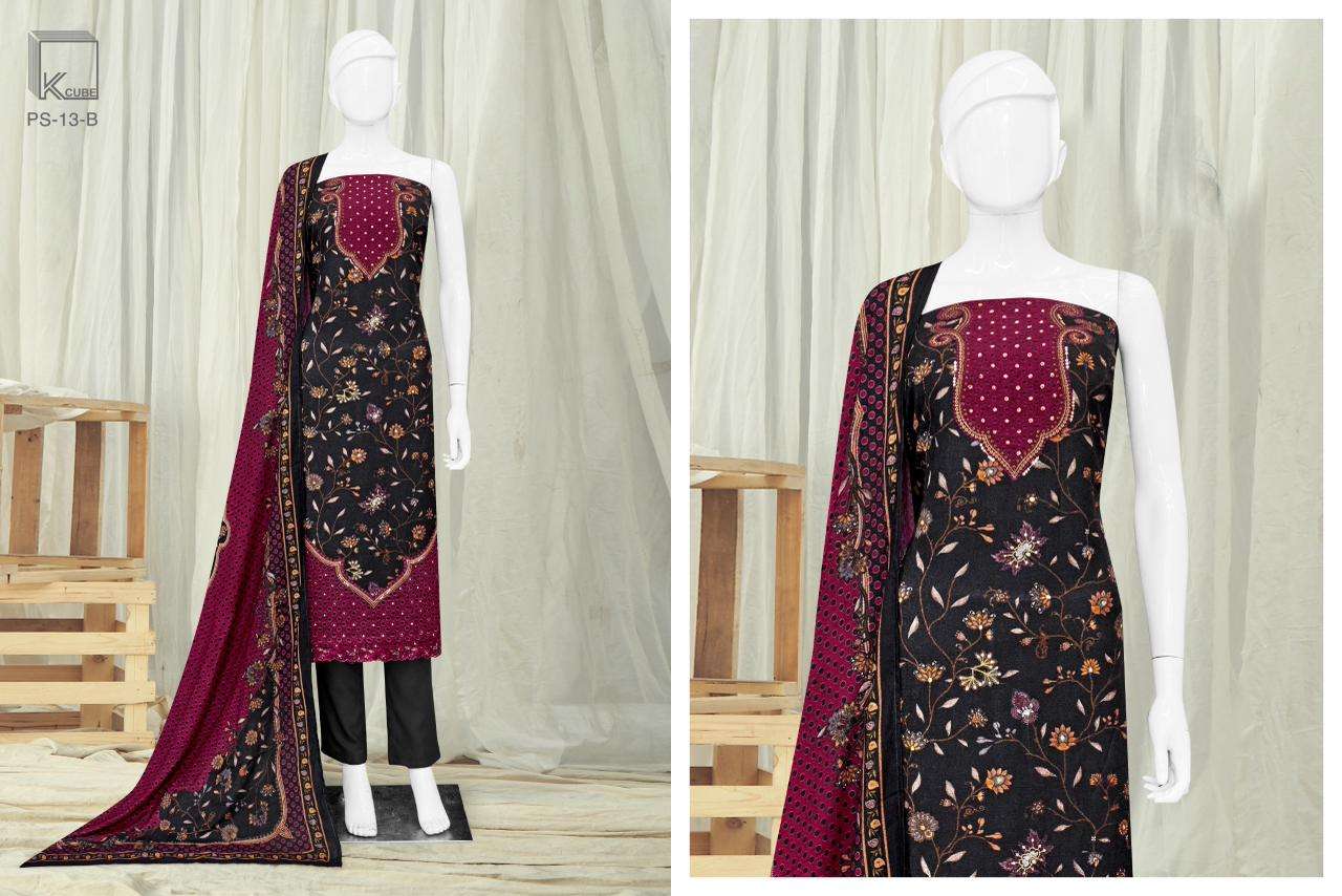 K CUBE TITTLI PASHMINA DIGITAL PRINT WITH HAND WORK SUIT