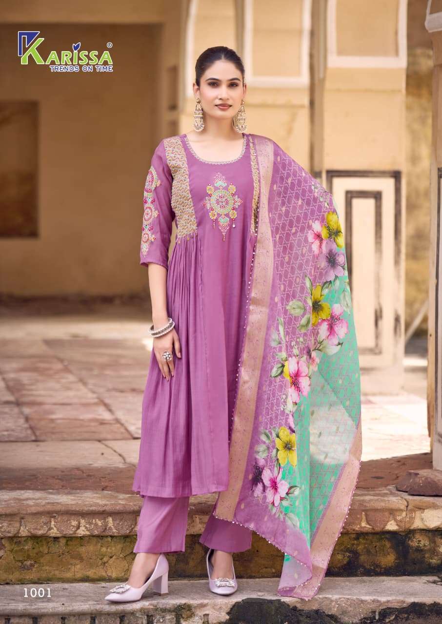 KARISSA SIMARAN VISCOSE DESIGNER WORK READY MADE SUIT