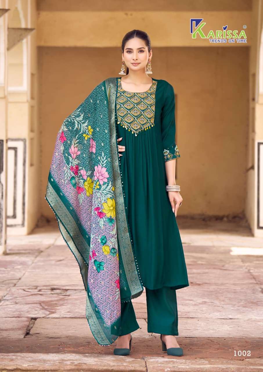 KARISSA SIMARAN VISCOSE DESIGNER WORK READY MADE SUIT