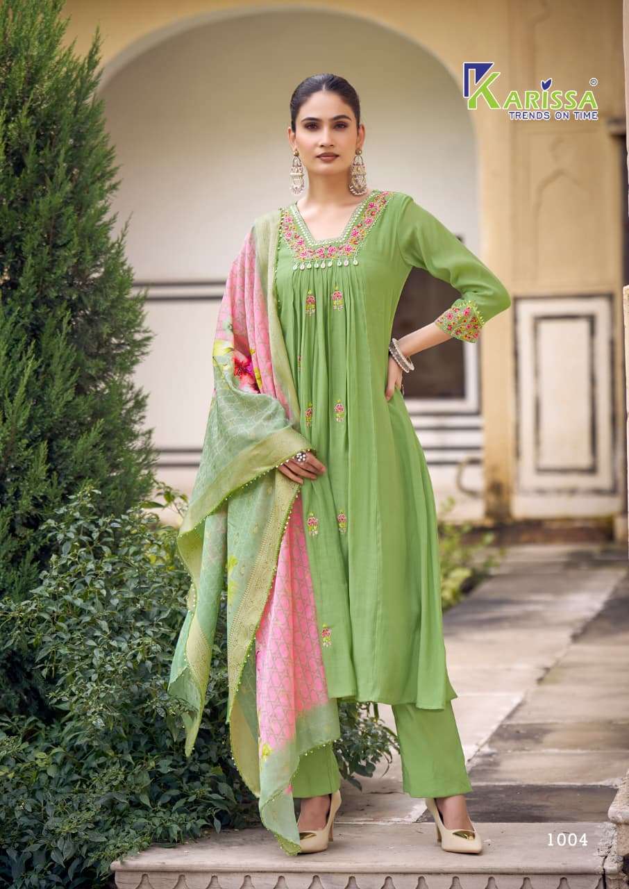 KARISSA SIMARAN VISCOSE DESIGNER WORK READY MADE SUIT