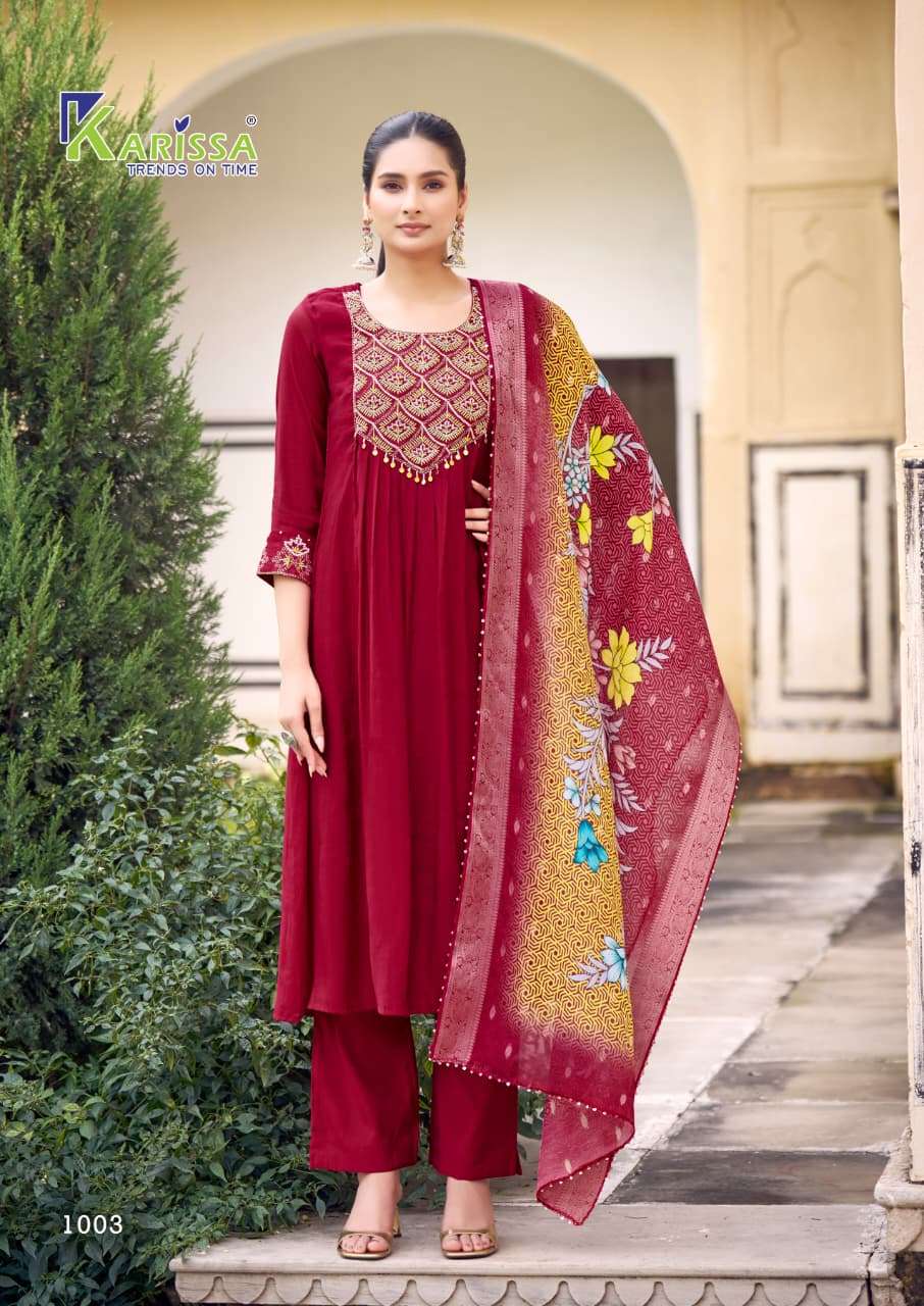 KARISSA SIMARAN VISCOSE DESIGNER WORK READY MADE SUIT