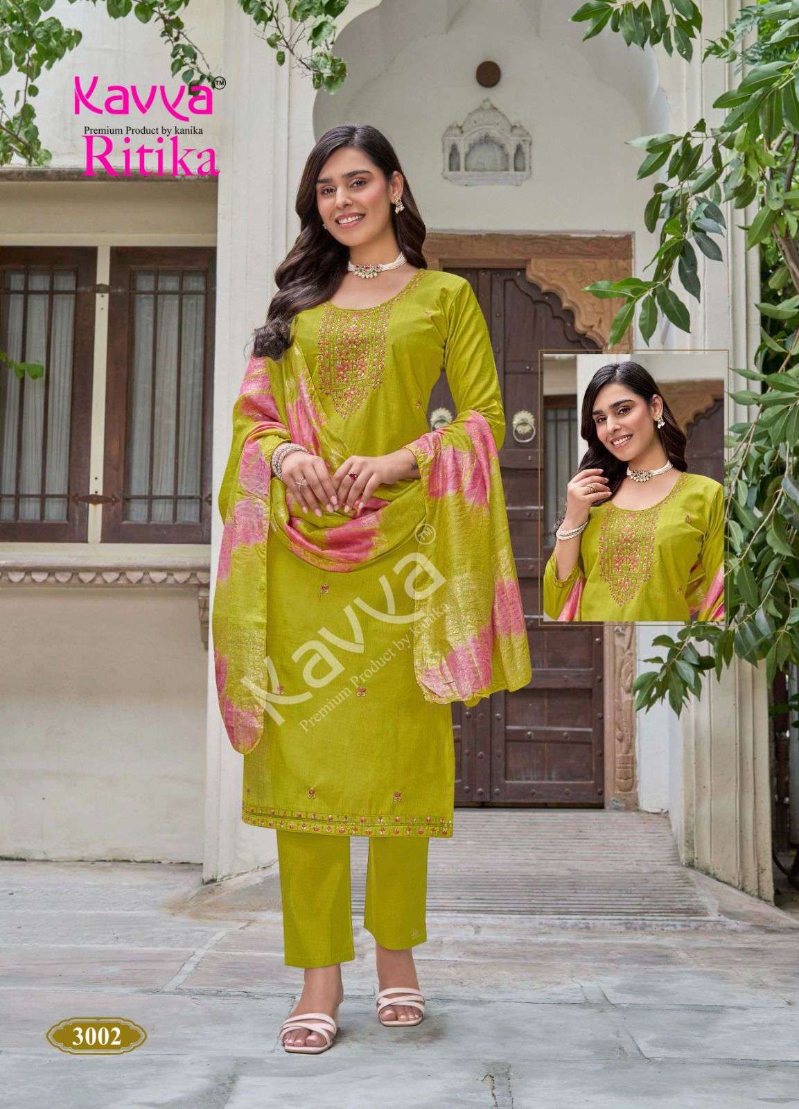 KAVYA RITIKA VOL 3 VISCOSE FANCY EMBROIDERIES WORK LADIES 3PCS SET COLLECTION 