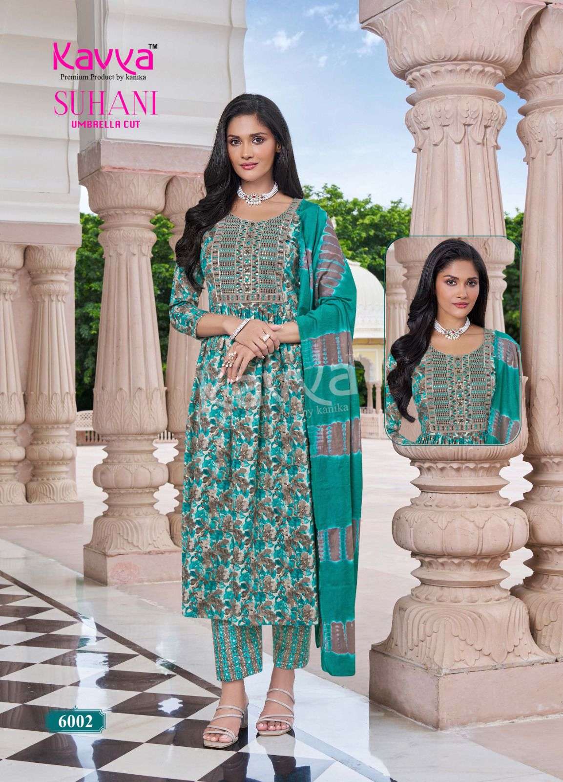 KAVYA SUHANI VOL 6 FANCY NAIRA CUT STYLE LADIES KURTI COMBO SET